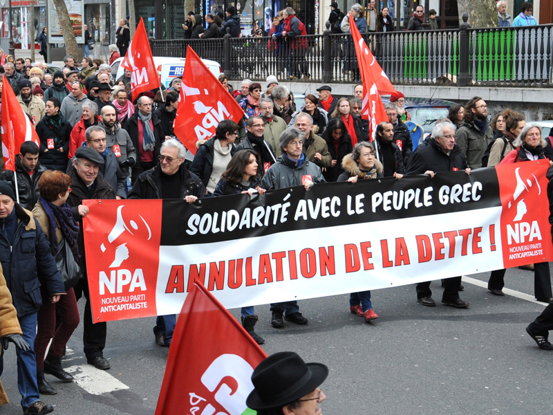 Solidaridad con Grecia en Francia, por la anulación de la deuda