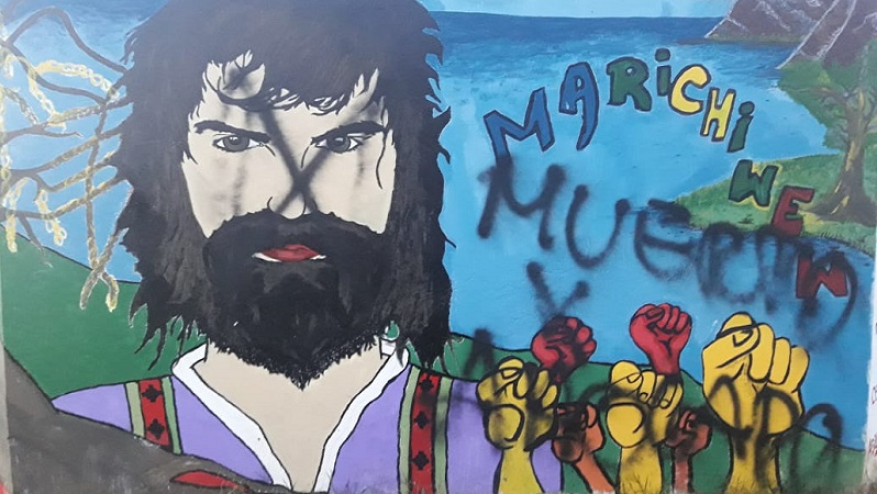 “Muerto x ahogado”: repudiable ataque a un mural de Santiago Maldonado en Tres Arroyos