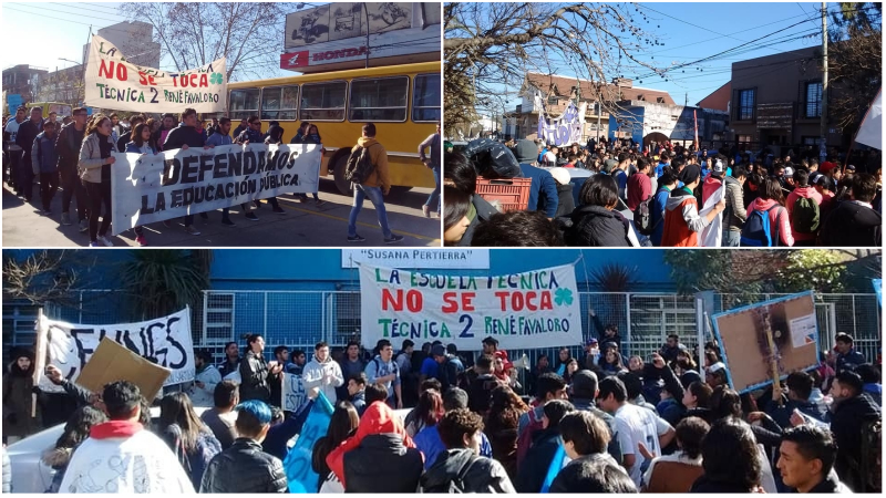 Importante movilización en defensa de las escuelas técnicas que ataca Vidal