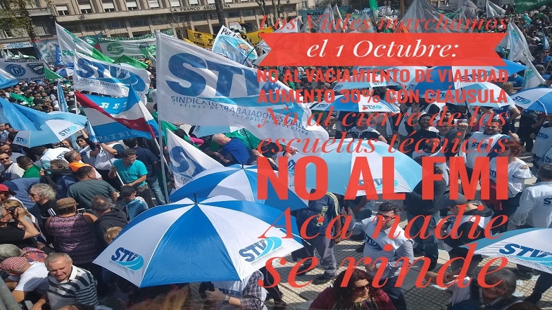 1º de octubre: marcha de los trabajadores de Vial Federal