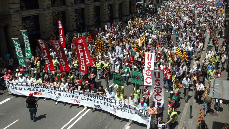 Semana de huelgas y manifestaciones en Cataluña