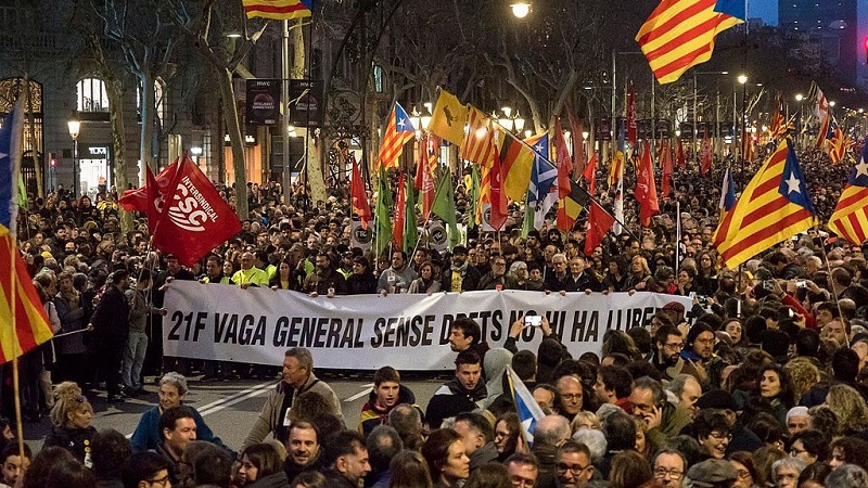 Huelga general en Cataluña por la libertad a los presos políticos