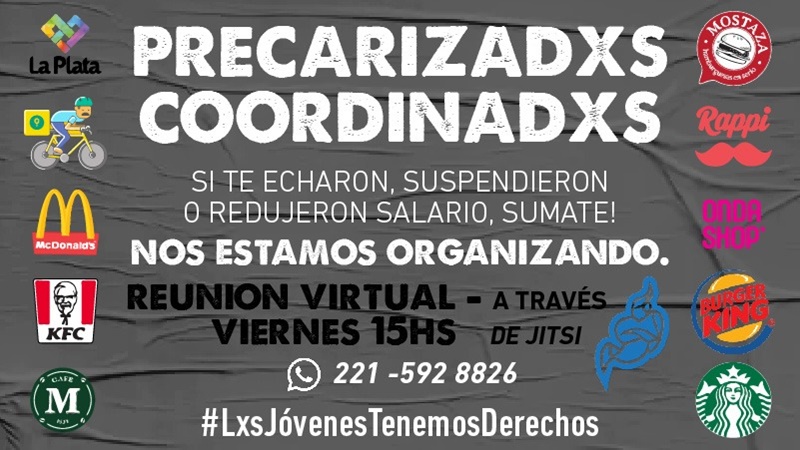 #LxsJóvenesTenemosDerechos: campaña en La Plata contra los ataques laborales a la juventud