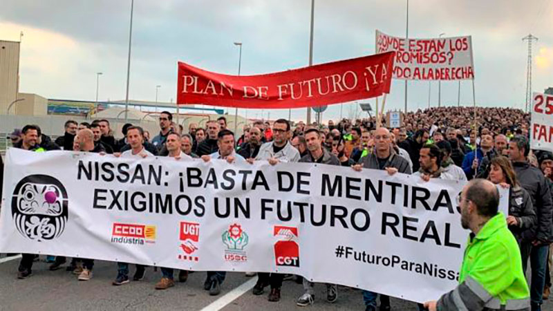 Huelga indefinida contra la amenaza del cierre de Nissan en Barcelona