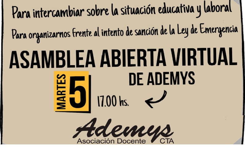 Asamblea abierta de docentes porteños convocada por ADEMyS