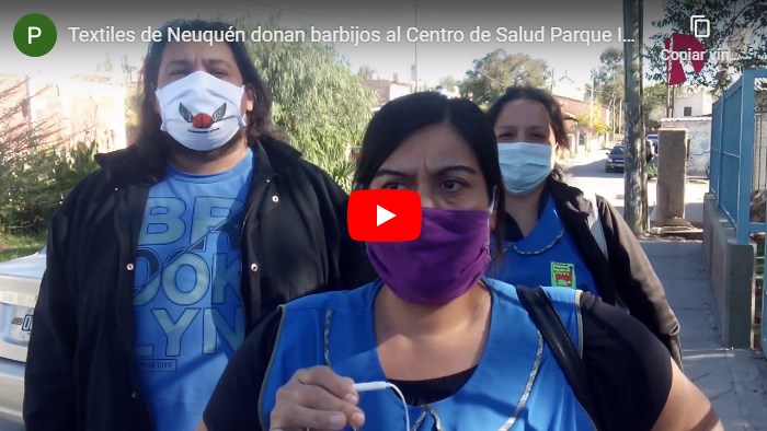 Textiles de Neuquén donan barbijos al centro de salud del Parque Industrial