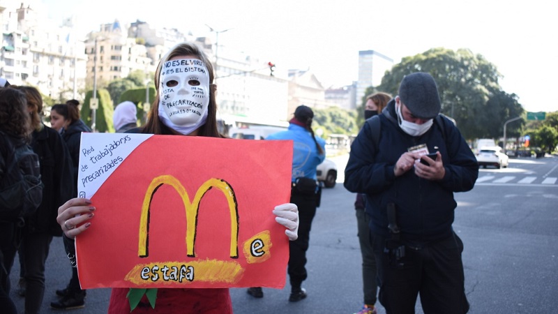 Comidas rápidas: protestas en el AMBA contra descuentos y contagios de Covid