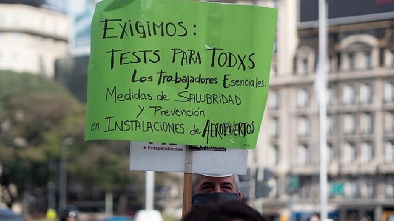 Trabajadores de GPS tercerizada de Aerolíneas Argentinas, le responden al ministro de transporte