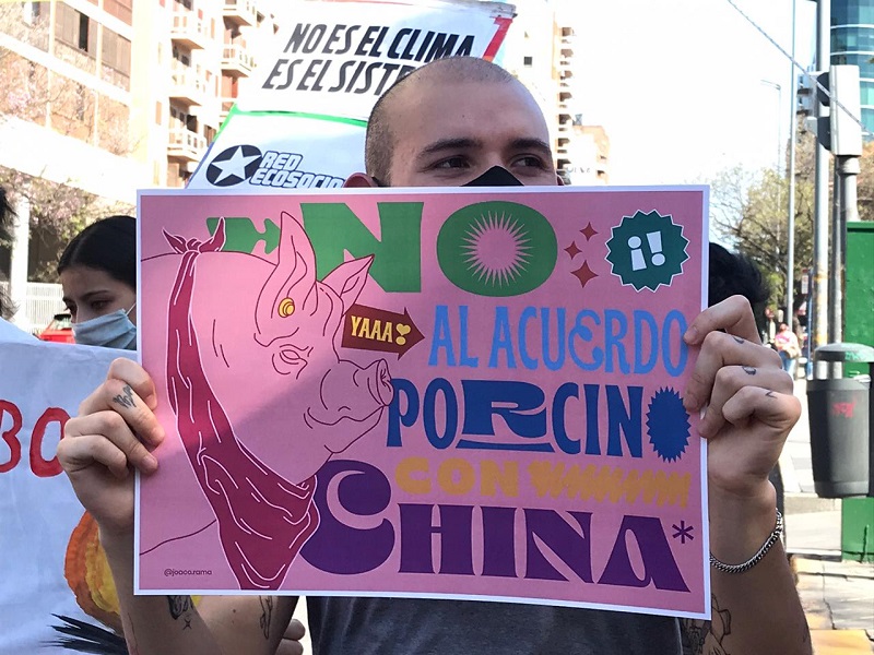 Concentración en Córdoba rechazando el acuerdo porcino con China