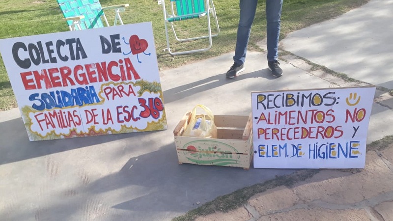 La solidaridad viene de abajo: colecta de alimentos de la escuela 360 de Centenario