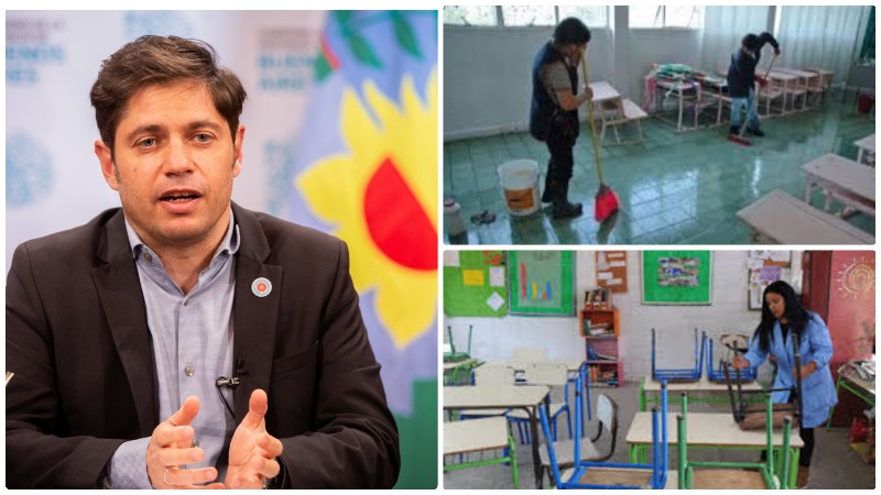 Kicillof recorta el salario de los auxiliares de educación