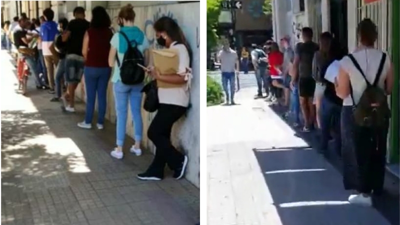 La Plata: interminable fila para conseguir trabajo