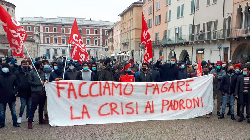 “Que la crisis la paguen los patrones”: huelga general en Italia con trabajadores y estudiantes