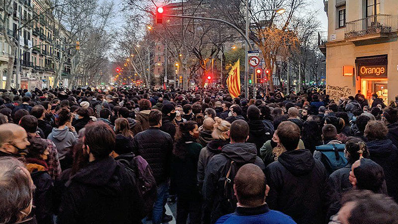 Nueva jornada de manifestación en Barcelona por la libertad de Pablo Hasél y los derechos sociales 