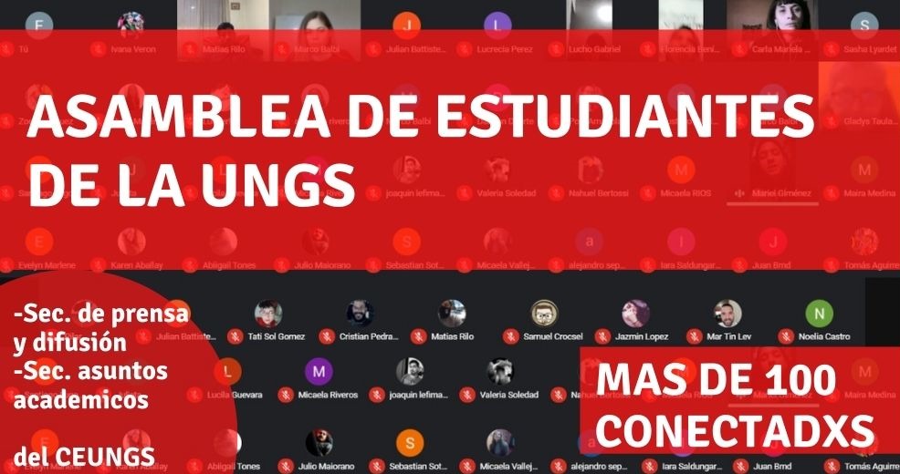 Más de 100 estudiantes de la UNGS ponen en pie comité de lucha para que nadie se quede afuera de la Universidad