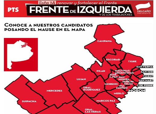 Mapa interactivo: candidaturas de la zona norte GBA de la Lista 1A del Frente de Izquierda