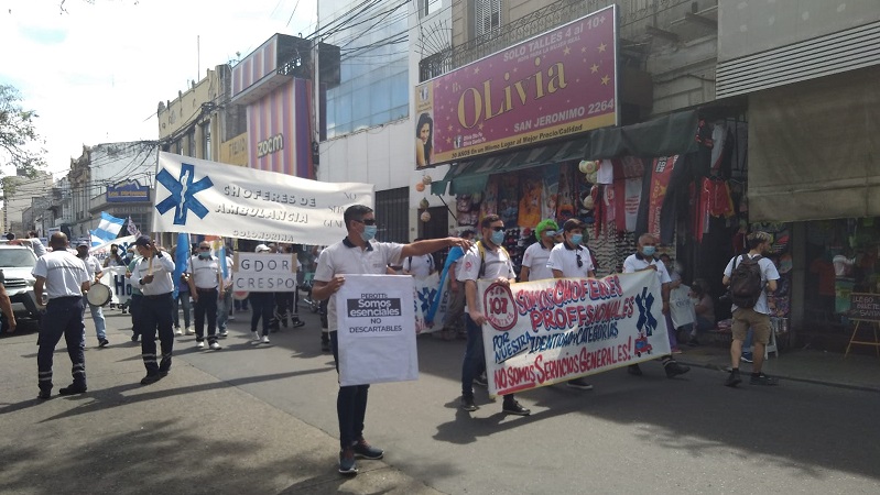 Movilización de trabajadores de la salud en Santa Fe