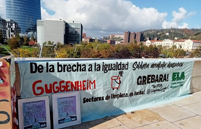 Doscientos días de huelga en el museo Guggenheim contra la precariedad laboral