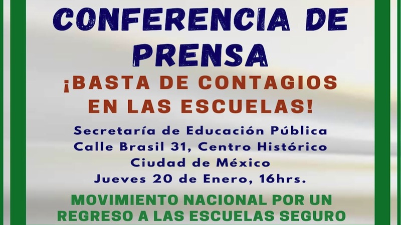 Movimiento por un Regreso Seguro a Clases invita a conferencia de prensa en la SEP