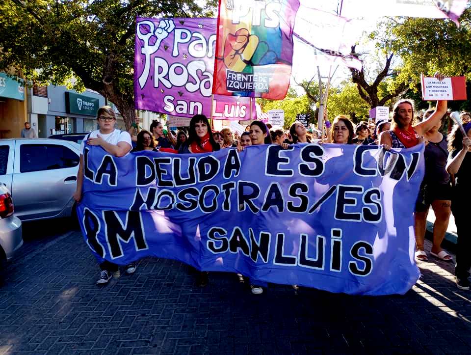 Multitudinaria movilización en San Luis por el Día Internacional de las Mujeres