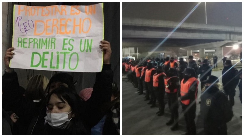 Movilización del Instituto 103 de Villa Fiorito tras la brutal represión de la policía de Berni y Kicillof