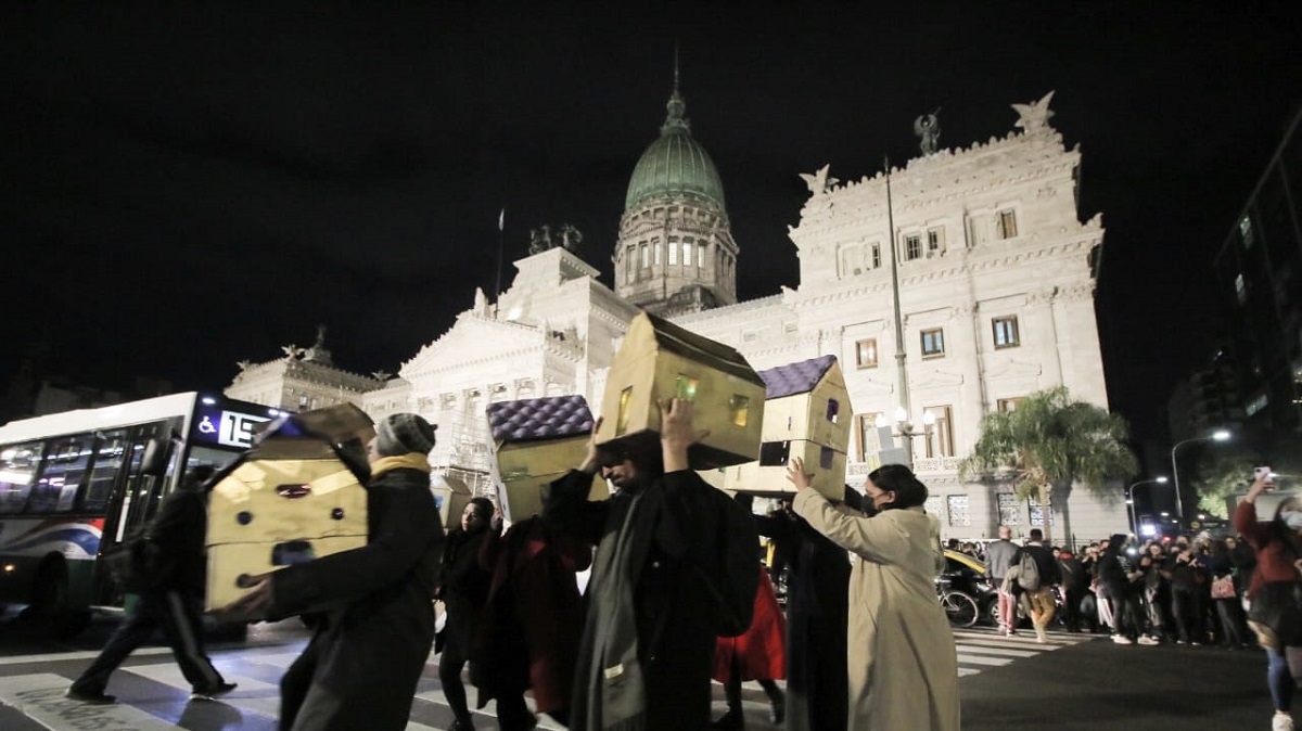 Inquilinos se manifestaron contra la reforma de la Ley de Alquileres y el lobby inmobiliario