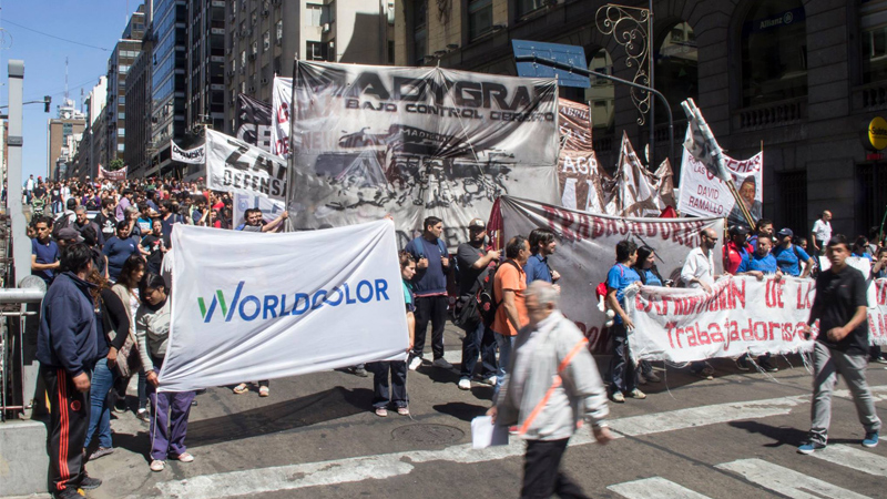 Gran jornada de lucha de los trabajadores de Madygraf, Zanon y WorldColor