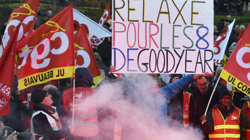 Condenan a prisión a los dirigentes sindicales de Goodyear en Francia