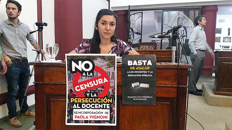 Concejales de Guaymallén solicitan reincorporación de la docente Paola Vignoni