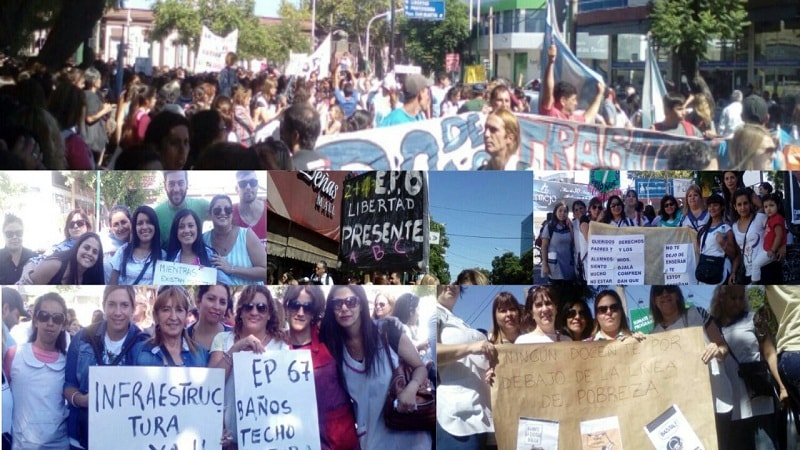 Docentes marcharon en Merlo 