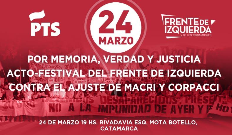 24M: en Catamarca el Frente de Izquierda realizará un acto-festival