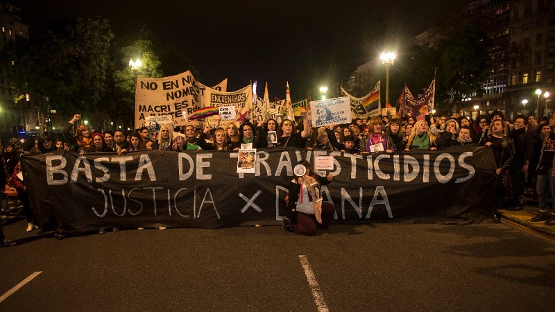 El grito contra los travesticidios retumbó en las calles de Buenos Aires