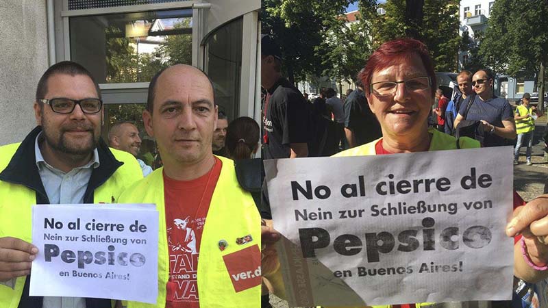 Solidaridad obrera desde Alemania con los trabajadores de PepsiCo