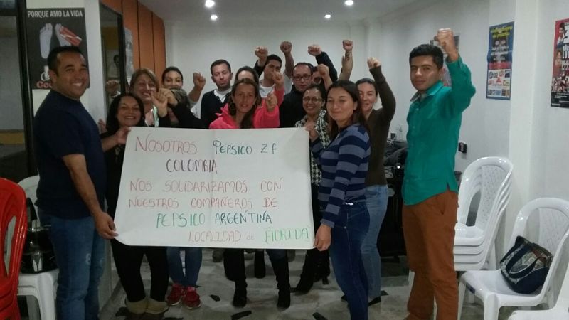 Solidaridad desde Guatemala y Colombia con los trabajadores de PepsiCo Argentina 