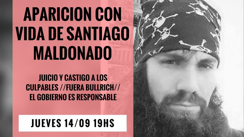 Convocan acto por la aparición con vida de Santiago Maldonado en Barcelona