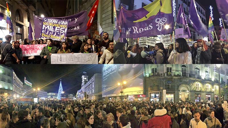 Masivas manifestaciones contra la violencia machista