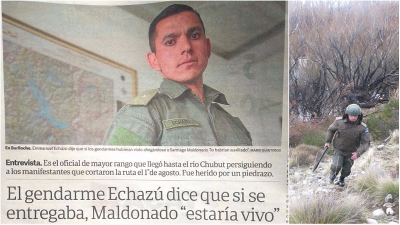 El gendarme Echazú en Clarín: una “confesión de parte”, un mensaje y muchas dudas