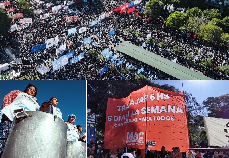 Jornada piquetera unitaria concluyó en Desarrollo Social con críticas a Tolosa Paz y el ajuste