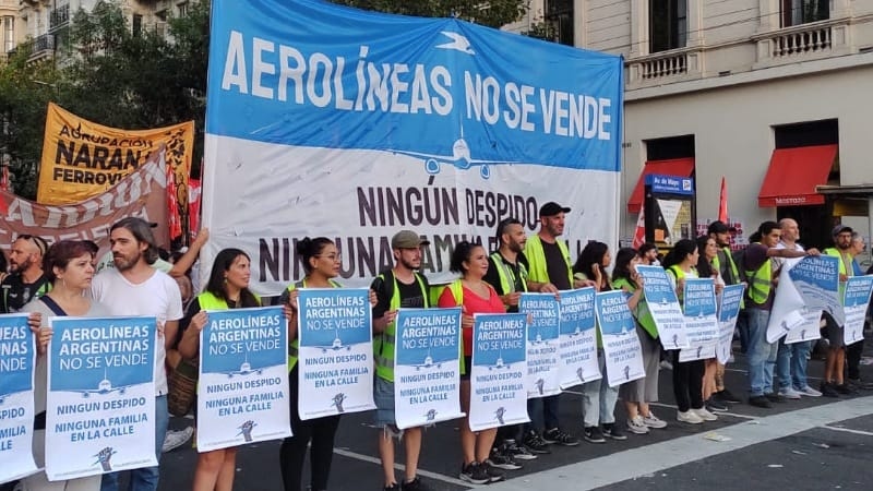 “No están solos”: en la marcha del 24 de Marzo, la lucha de GPS-Aerolíneas recibió numerosos apoyos 