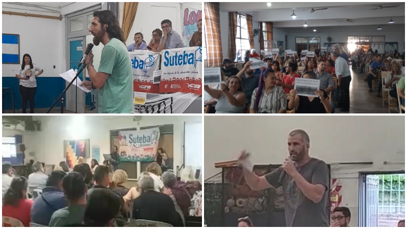 Asambleas de Suteba: la celeste habla de soberanía mientras su gobierno pacta con el FMI