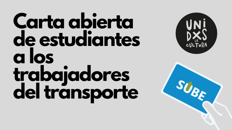 Estudiantes escriben una carta abierta a los trabajadores del transporte