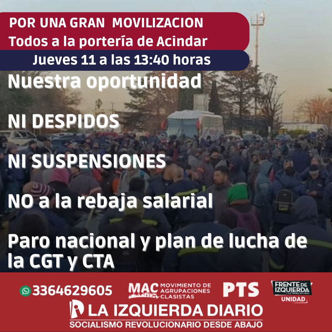 11A: todos a la puerta de Acindar para sumarse a la marcha de los metalúrgicos