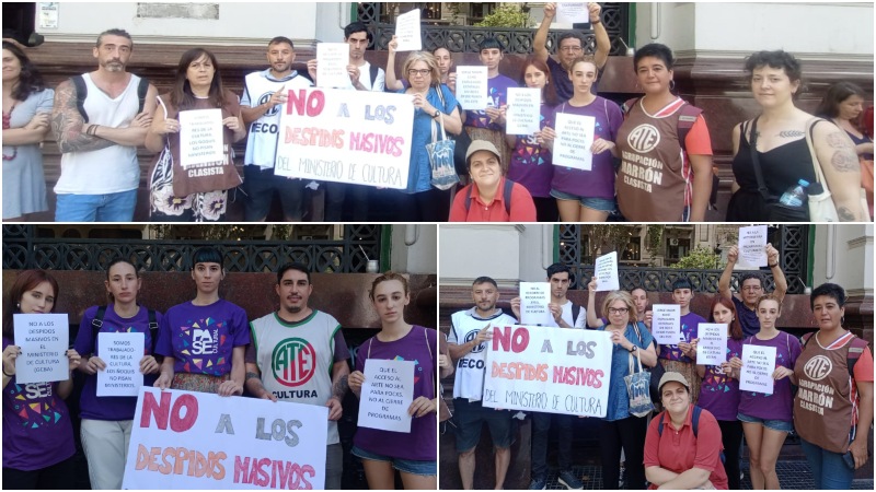 Trabajadores de Cultura porteños realizaron un ruidazo frente al Ministerio