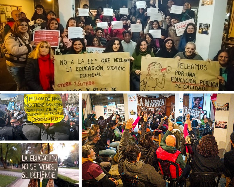 "Organicémonos desde abajo, en cada escuela en defensa de la educación pública y contra el ajuste"