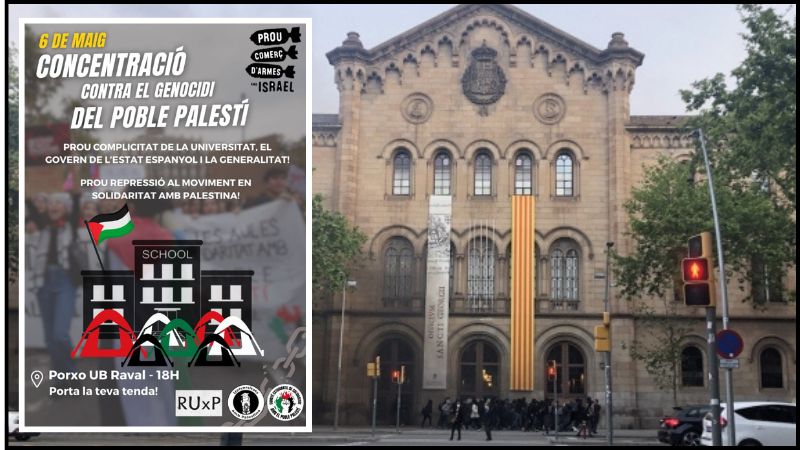 La ola de campamentos contra el genocidio en Palestina llega a la Universidad de Barcelona