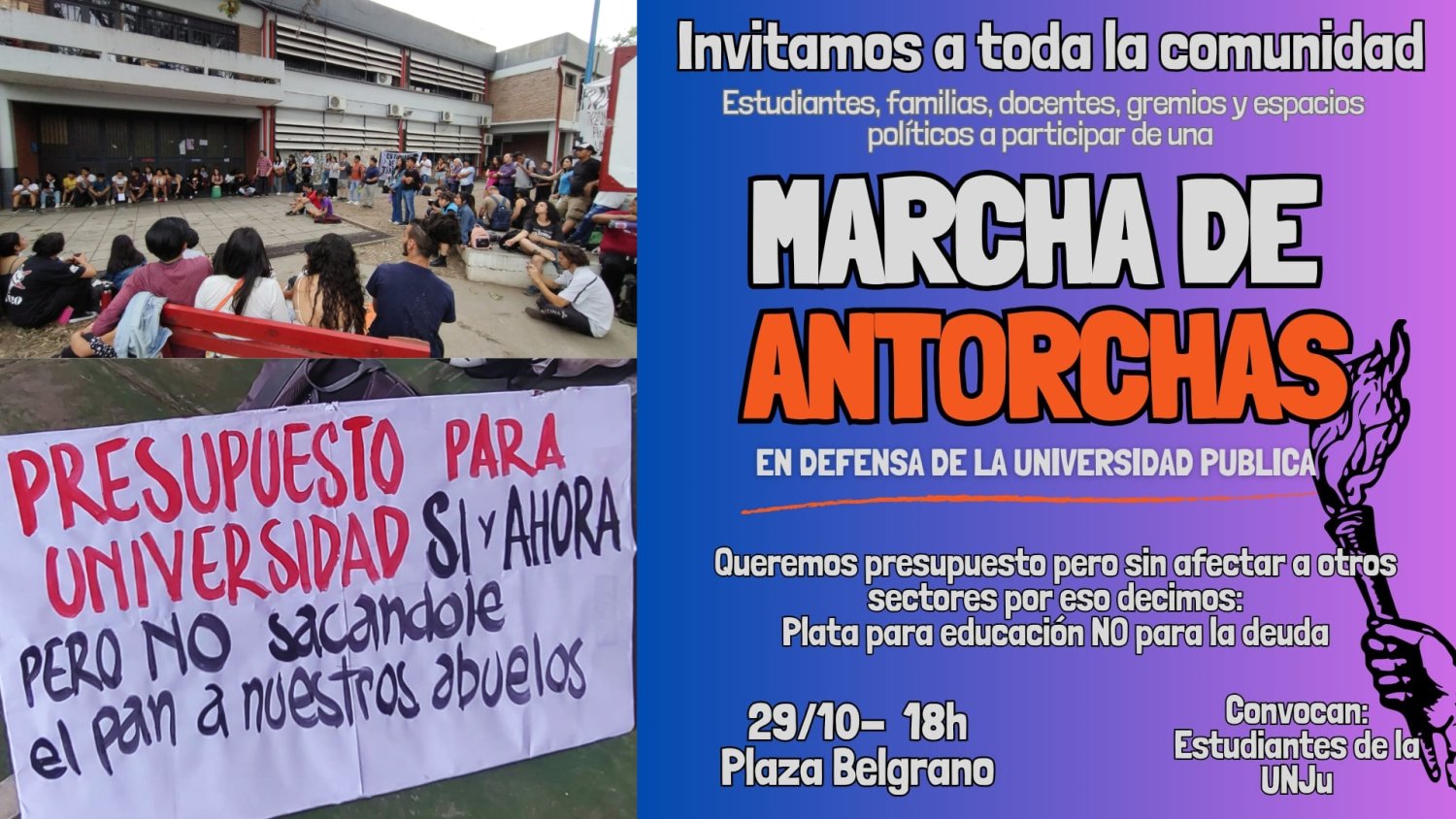 Convocan a marcha de antorchas en defensa de la Universidad Pública