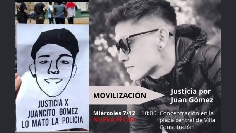 Justicia por Juan Gómez, familiares y amigos convocan a marchar en Villa Constitución