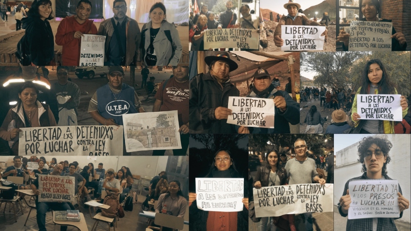 Solidaridad desde Jujuy por la liberación de los presos por luchar contra la Ley Bases