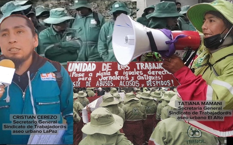 LaPazLimpia y TREBOL despiden dirigentes sindicales: 2000 trabajador@s de aseo urbano de La Paz y El Alto en peligro de perder sus derechos