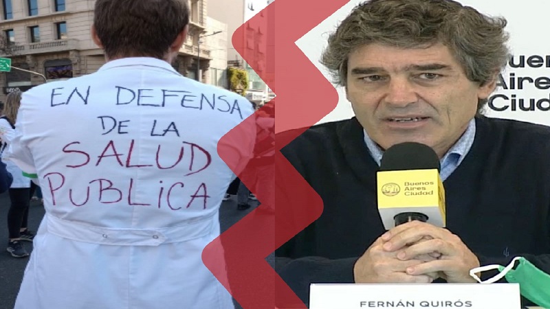 Quirós y Larreta lanzan sus candidaturas y continúan ajustando a trabajadores de la salud